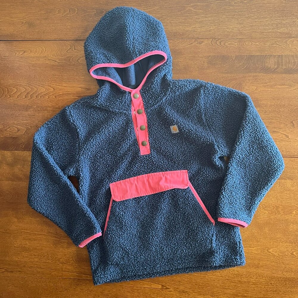 Carhartt navy and pink fleece pullover M 10